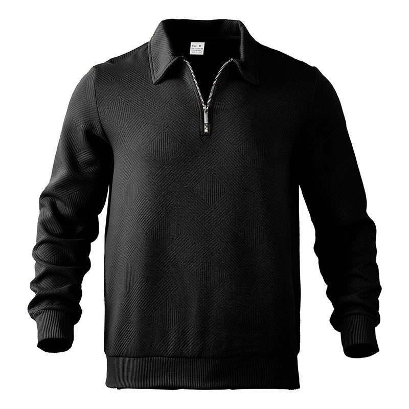 Suéter de punto ZENO para hombre, media cremallera. Perfecto para looks casuales y elegantes de otoño e invierno.