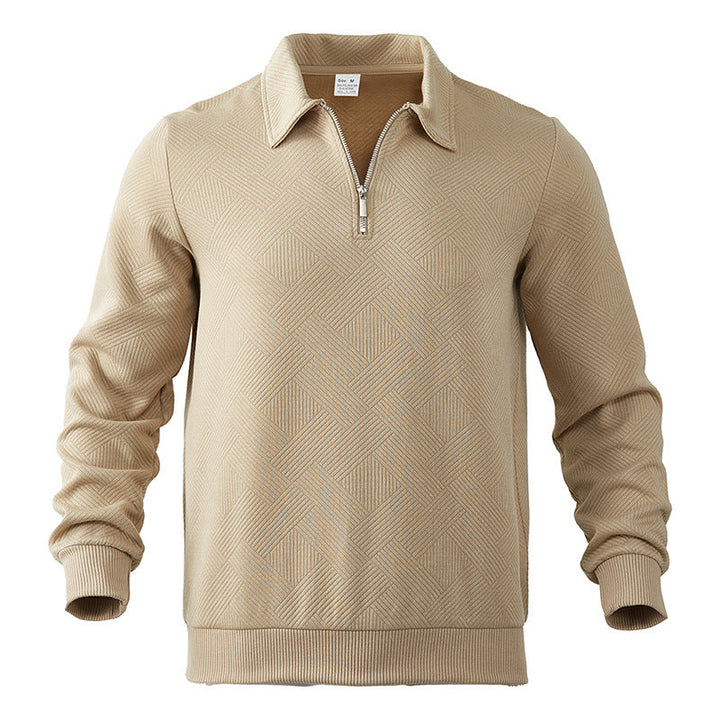 Suéter de punto suave para hombre ZENO con media cremallera, diseño versátil y cómodo. Ropa masculina.