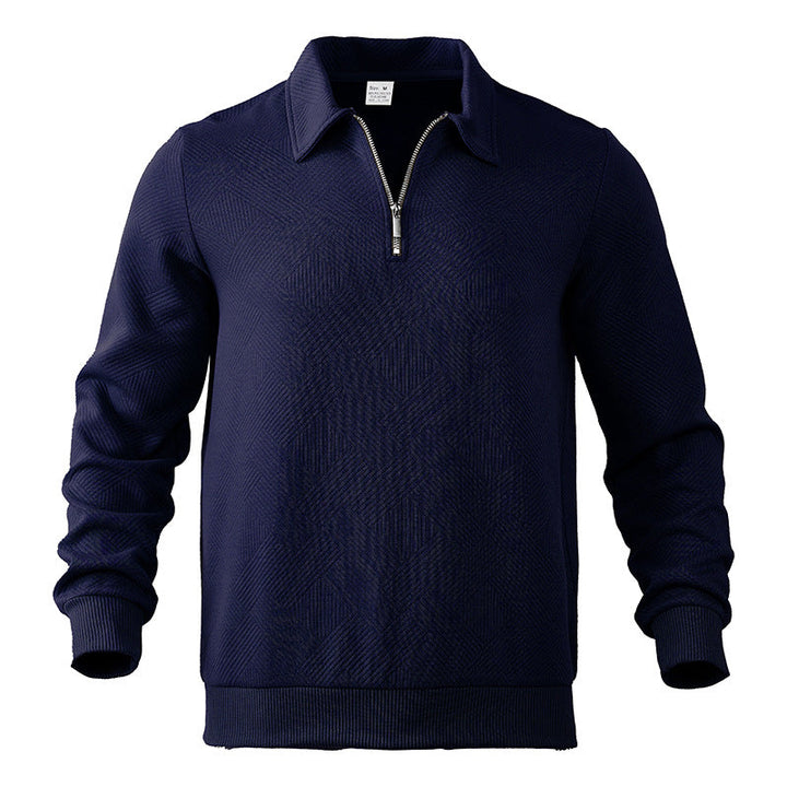 Suéter de punto de hombre ZENO, media cremallera. Comodidad y estilo para ropa masculina versátil en invierno.