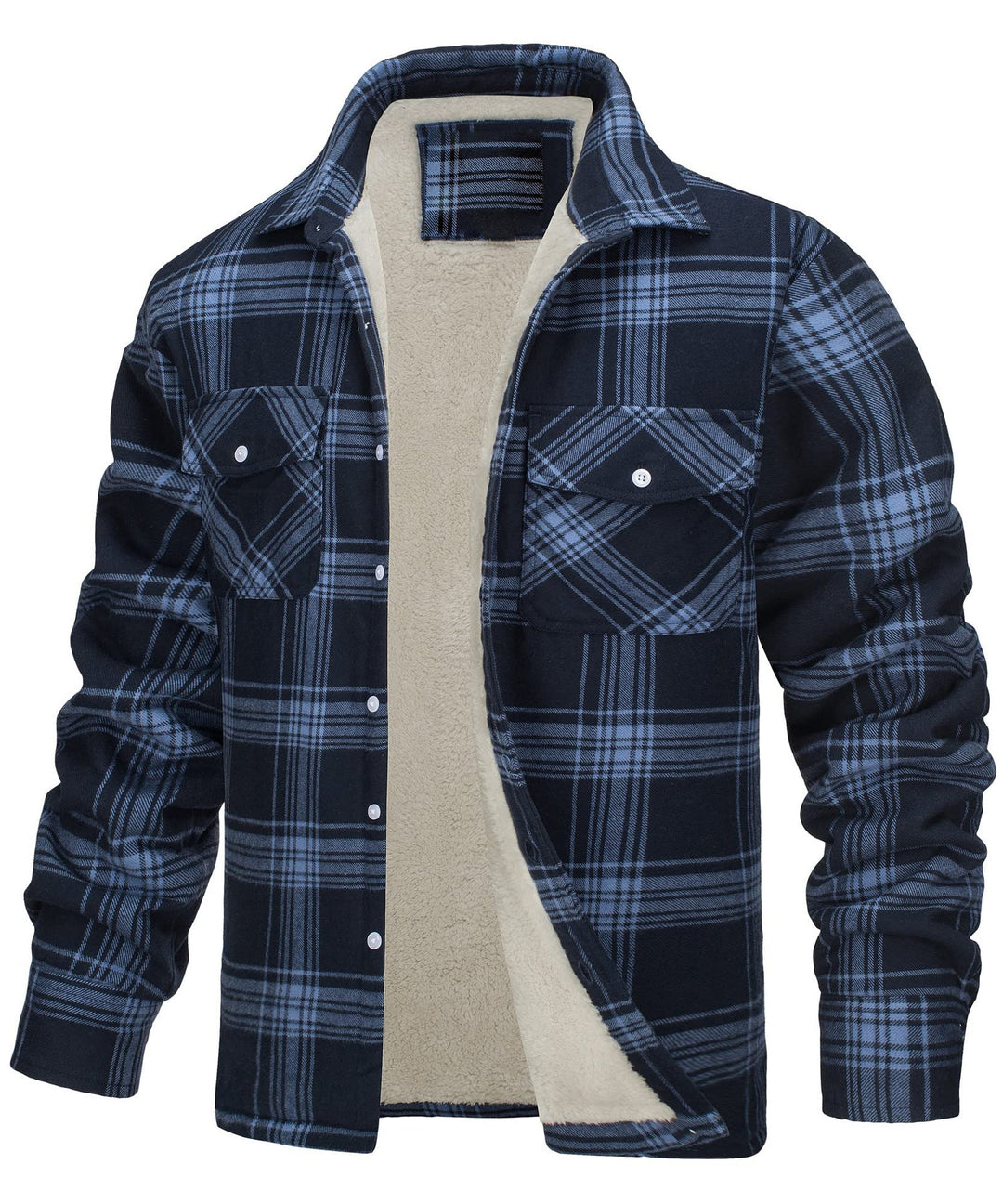 Abrigo casual de cuadros para hombre, estilo clásico. Chaqueta con botones, ideal para el frío invernal.