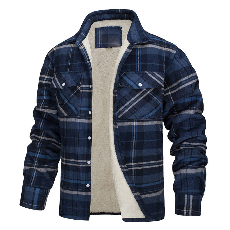 Chaqueta de cuadros cálida para hombre, perfecta para el invierno. Ropa masculina abrigadora.