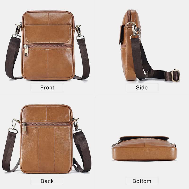 Bolso pequeño de cuero para hombre, accesorio indispensable para el día a día.