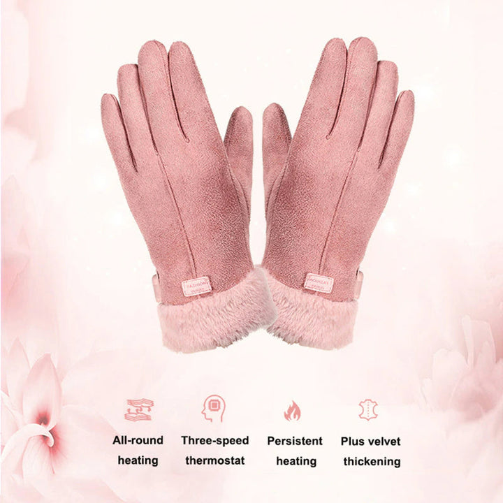 Guantes mujer calefactables 5000mAh, ideales para actividades en frío, esquí, nieve; manos calientes.