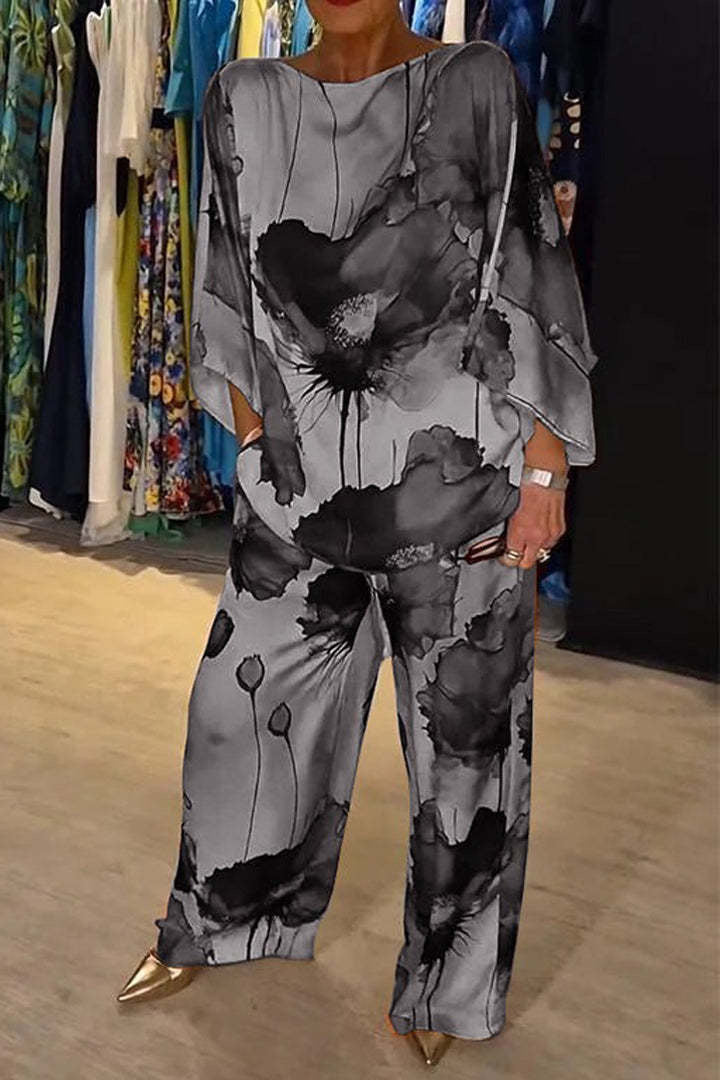 Conjunto de dos piezas para mujer, estilo vibrante y cómodo con estampado colorido, moda casual de verano.