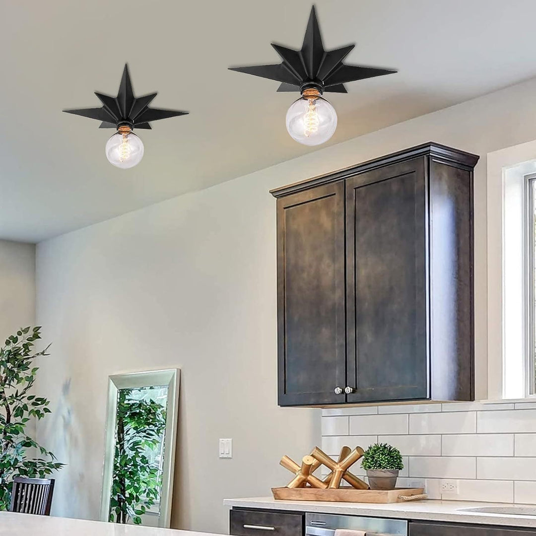 Lámpara LED de techo en forma de estrella, perfecta para decoración de dormitorio infantil moderno.
