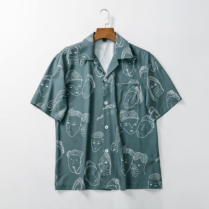 Camisa cubana de hombre, elegante y casual, ideal para el verano, la playa o eventos relajados.