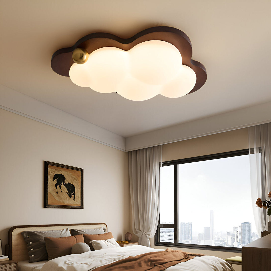 Iluminación LED interior de madera. Lámpara de techo con corazón, perfecta para dormitorio principal.