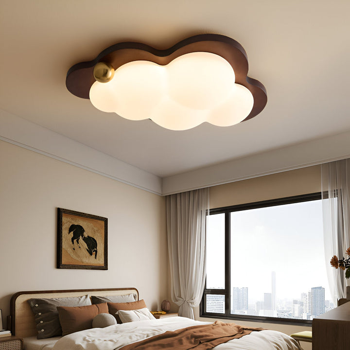 Iluminación LED interior de madera. Lámpara de techo con corazón, perfecta para dormitorio principal.