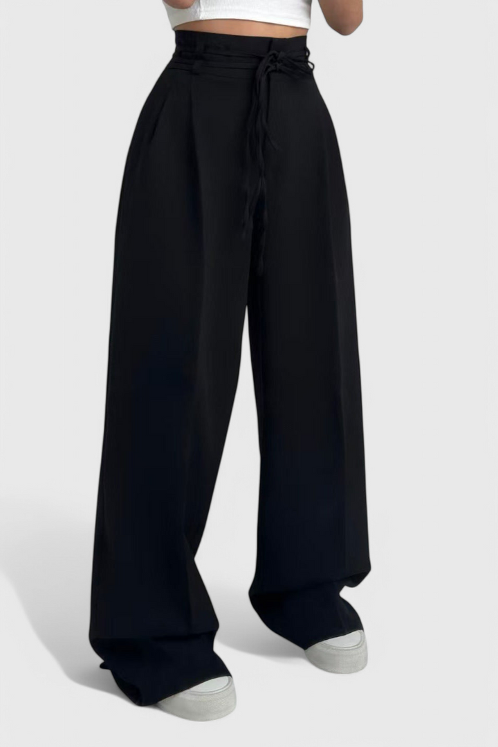 Ropa de mujer: pantalones anchos y cómodos con cordones, perfectos para cualquier ocasión y estilo.