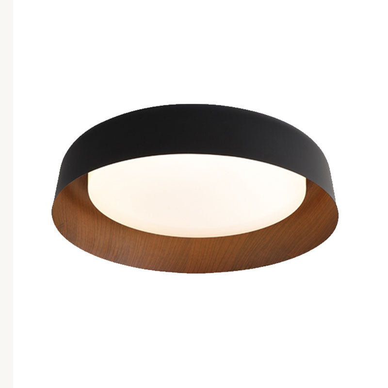 Plafón LED minimalista con efecto madera. Lámpara de techo wabi sabi, perfecta para estilo zen.