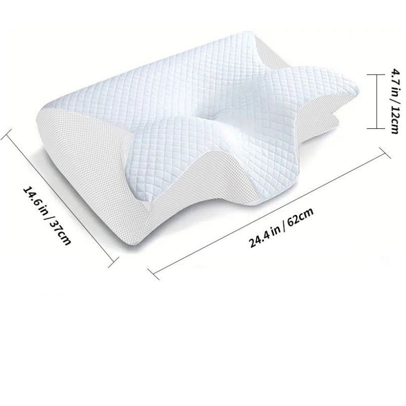 Almohada de soporte cervical para un sueño reparador, diseñada para el bienestar y la salud postural.