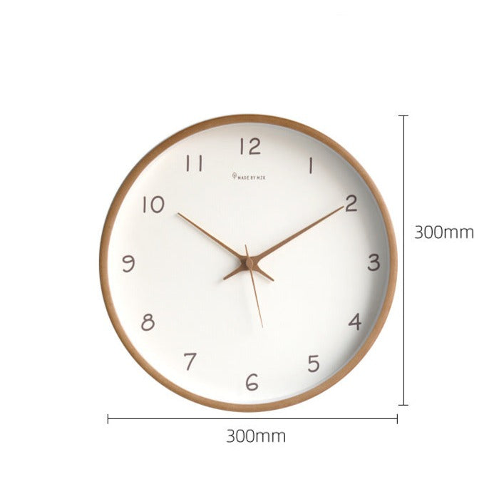 Reloj de pared de madera estilo nórdico, silencioso, ideal para dormitorio u oficina.