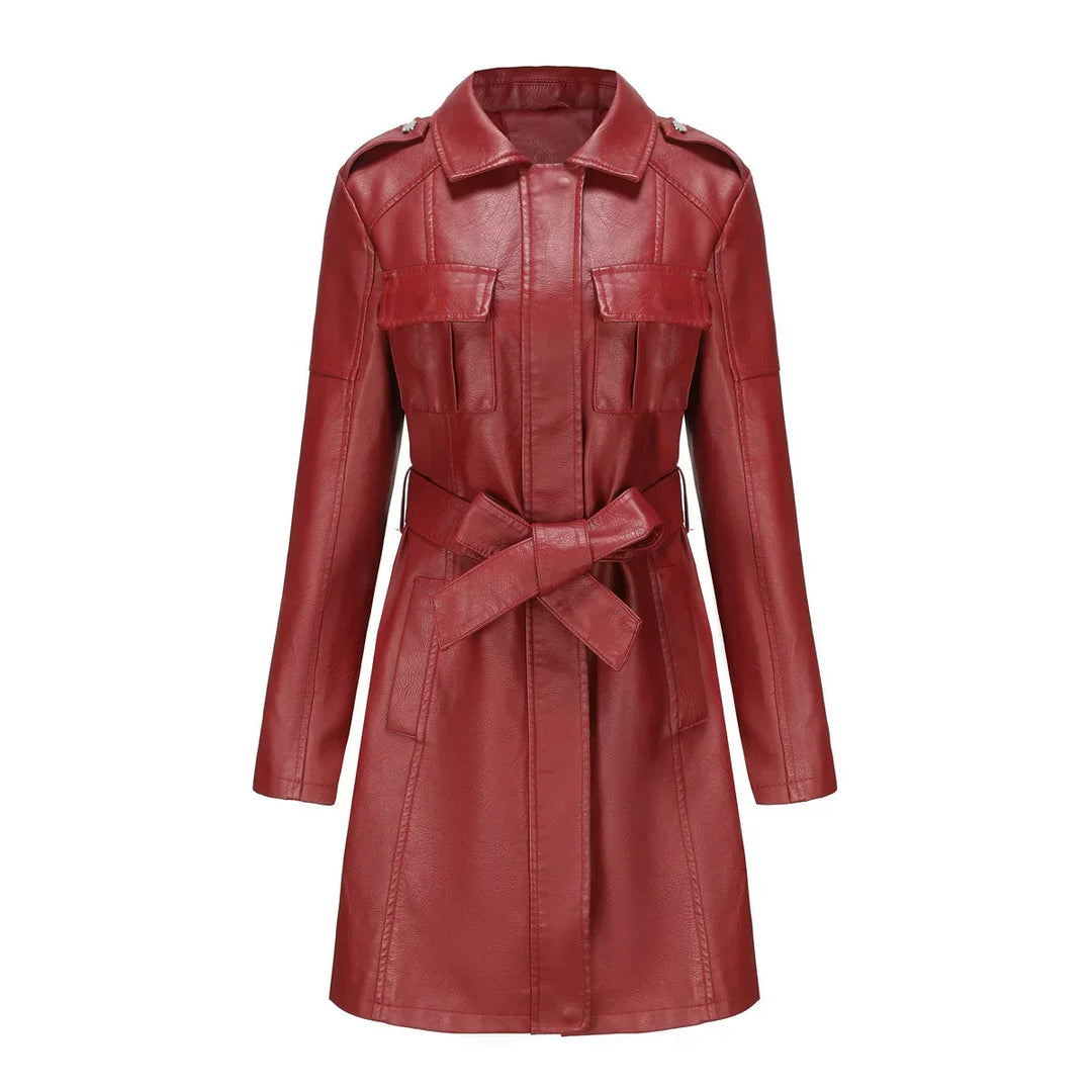 Abrigo largo de tendencia para mujer, diseño sofisticado ideal para otoño e invierno en la ciudad.