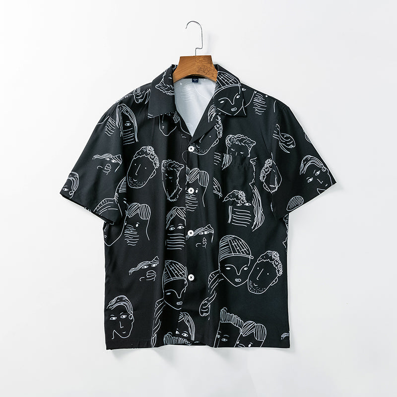 Camisa cubana de verano para hombre, manga corta, estilo relajado y fresco, ideal para la playa.