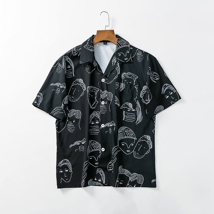 Camisa cubana de verano para hombre, manga corta, estilo relajado y fresco, ideal para la playa.