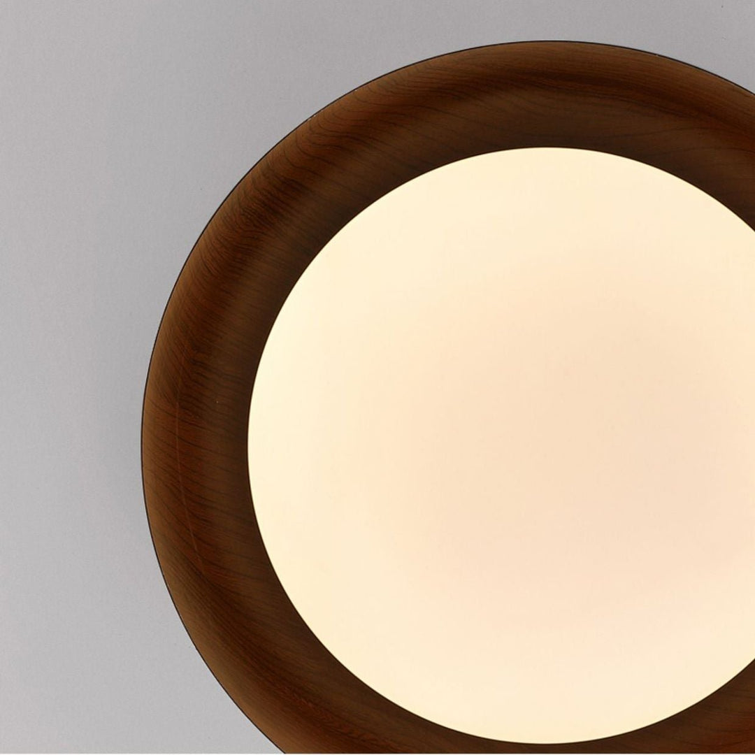 Lámpara LED de techo minimalista. Efecto madera, metal y acrílico. Luz cálida para el hogar.