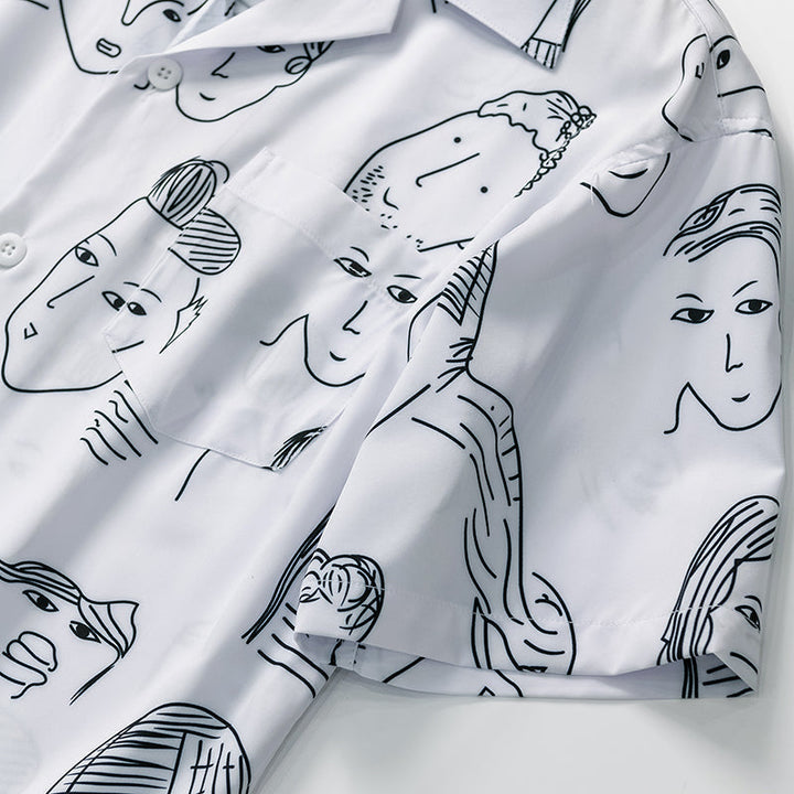 Camisa de playa para hombre, estilo cubano de manga corta, aporta un toque fresco y elegante al verano.