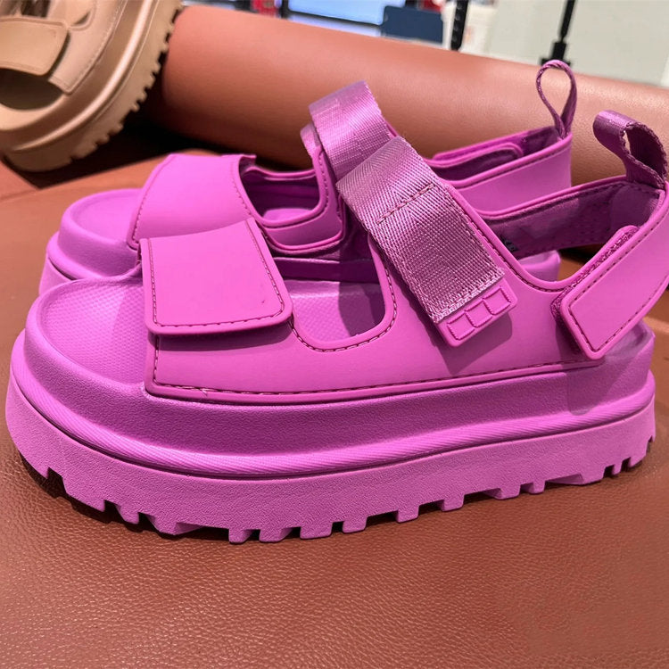 Sandalias casuales chunky para mujer con velcro. Cómodas, antideslizantes y de estilo urbano para cualquier día de verano.