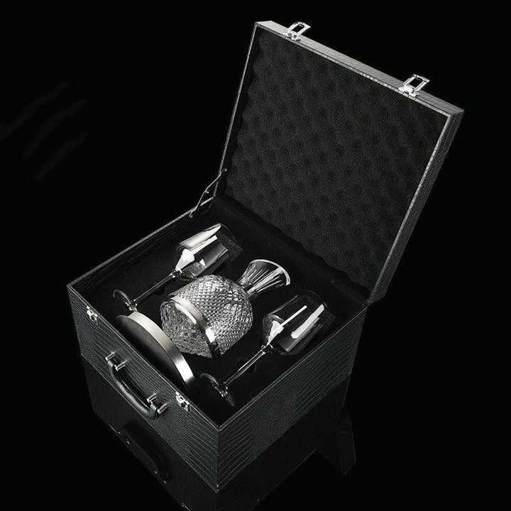 Regalo ideal: decantador de vino giratorio 360° de cristal soplado a mano, para expertos.