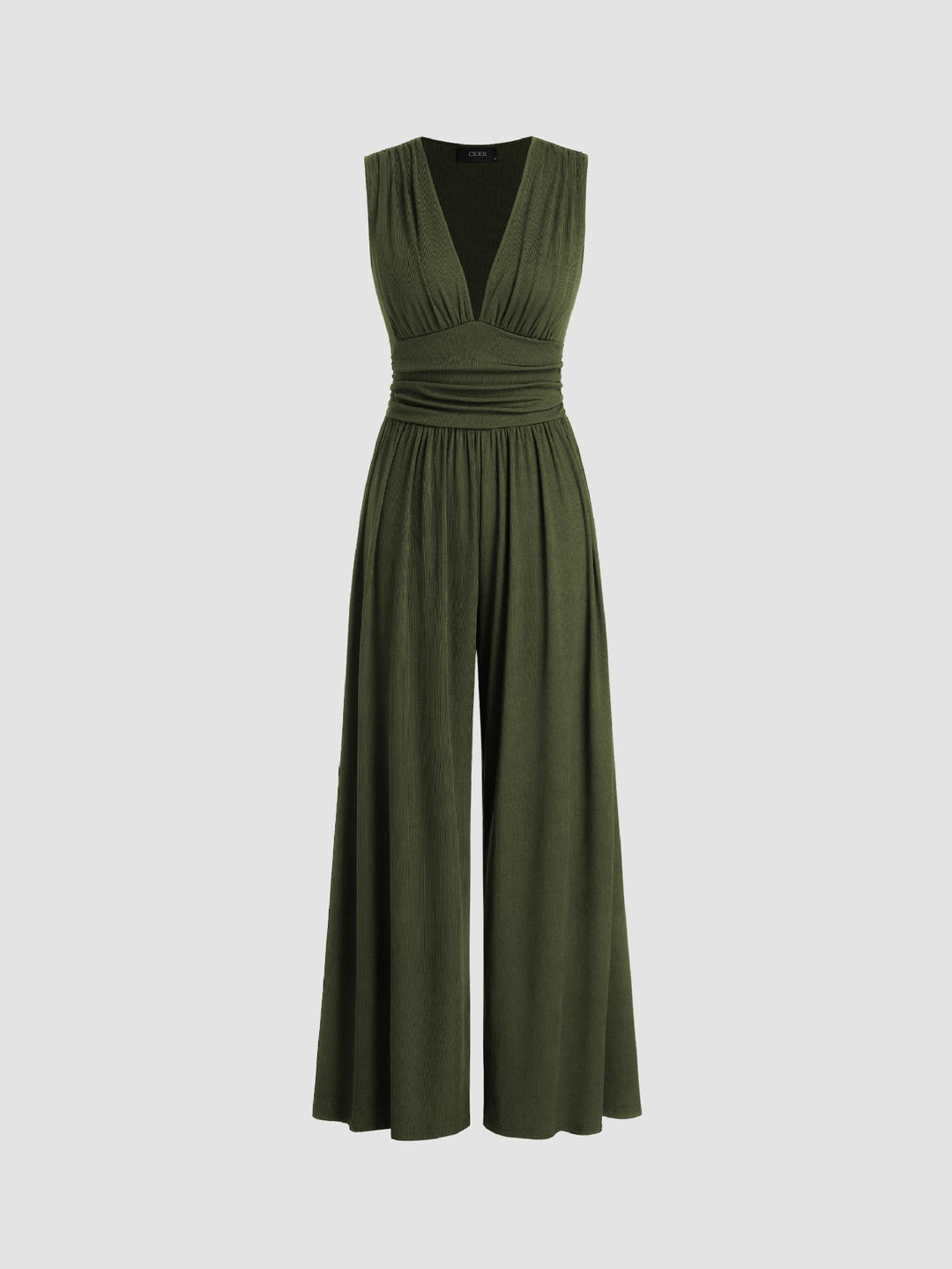 Mono de moda femenina con pierna ancha y fluida. Jumpsuit cómodo con escote V para un look sofisticado.