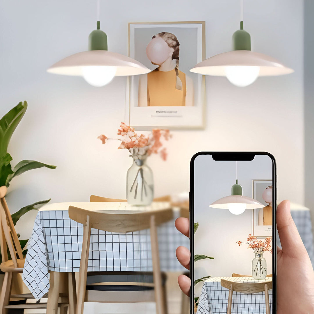 Lámpara de comedor Macaron, diseño nórdico y Bauhaus, luz LED decorativa.