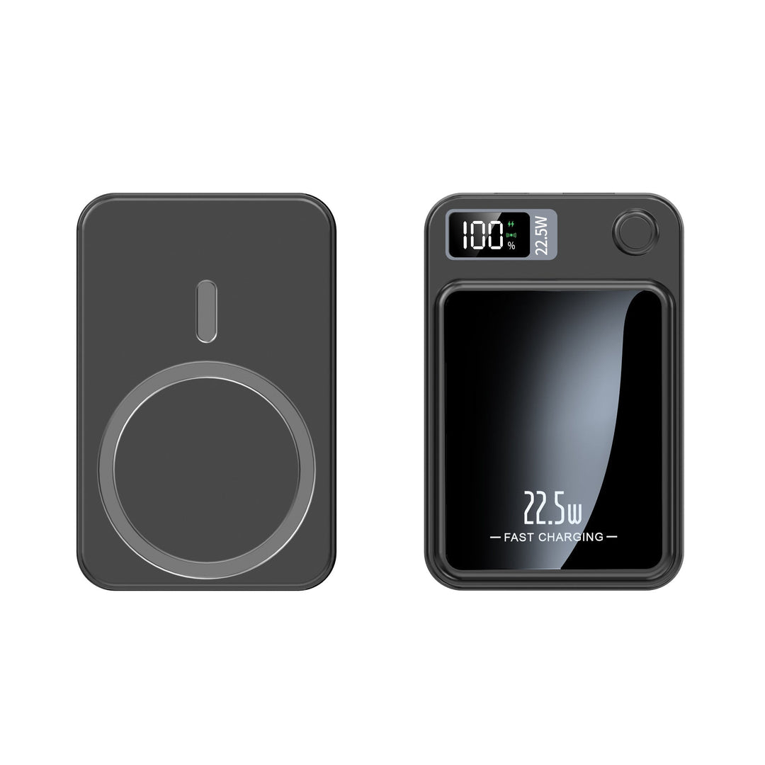 Power bank de diseño delgado con carga inalámbrica rápida para tu smartphone, siempre listo.