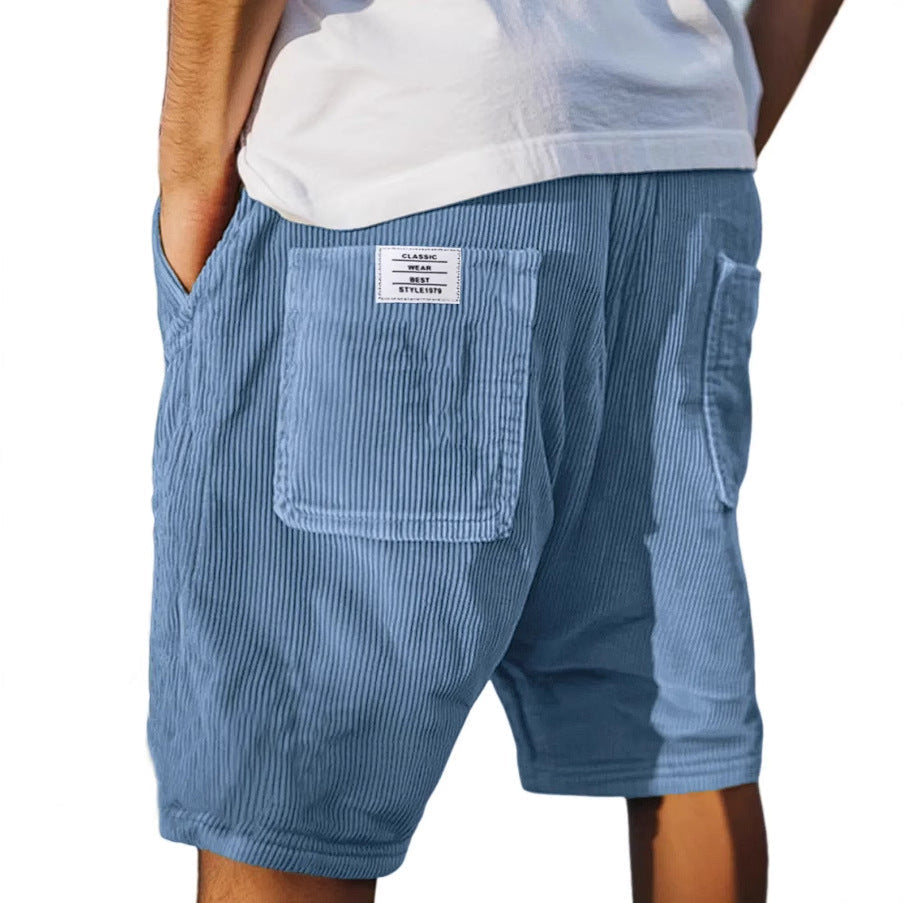 Short de terciopelo negro para hombre con bolsillos, moda casual-elegante. Ideal para el verano.