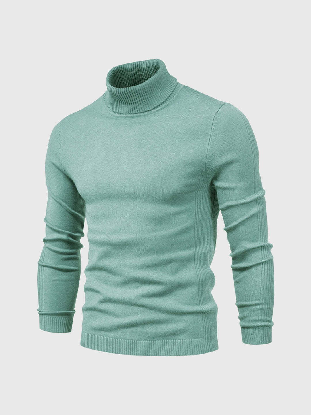Suéter de hombre, cuello alto, slim fit, diseño moderno para otoño-invierno.
