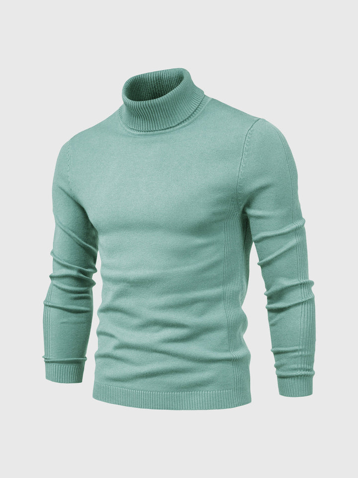 Suéter de hombre, cuello alto, slim fit, diseño moderno para otoño-invierno.