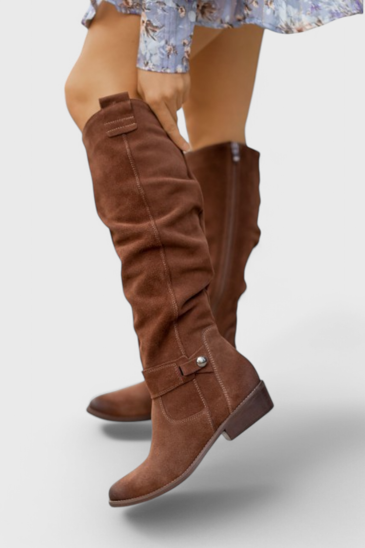 Botas altas para mujer, calzado de moda otoño/invierno, estilo, confort y cuero vegano.