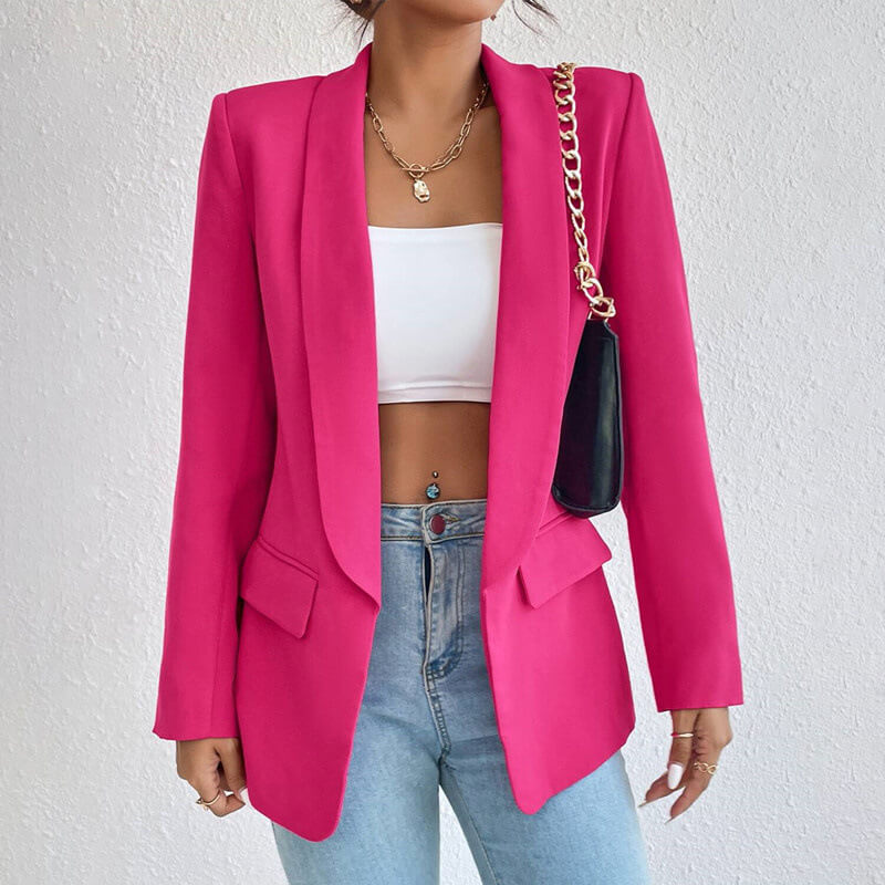 Chaqueta blazer de mujer en tejido premium, corte versátil para moda formal y casual. Estilo chic y moderno.