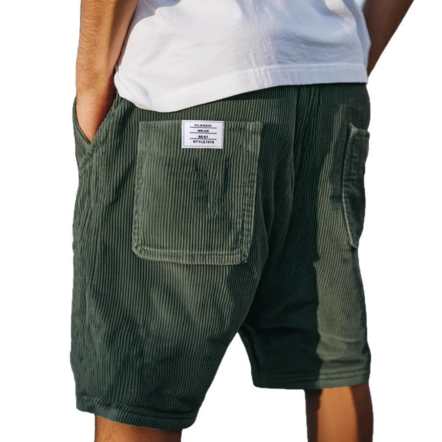 Short elegante de terciopelo para hombre, ropa de moda casual y versátil. Confort para todo el año.