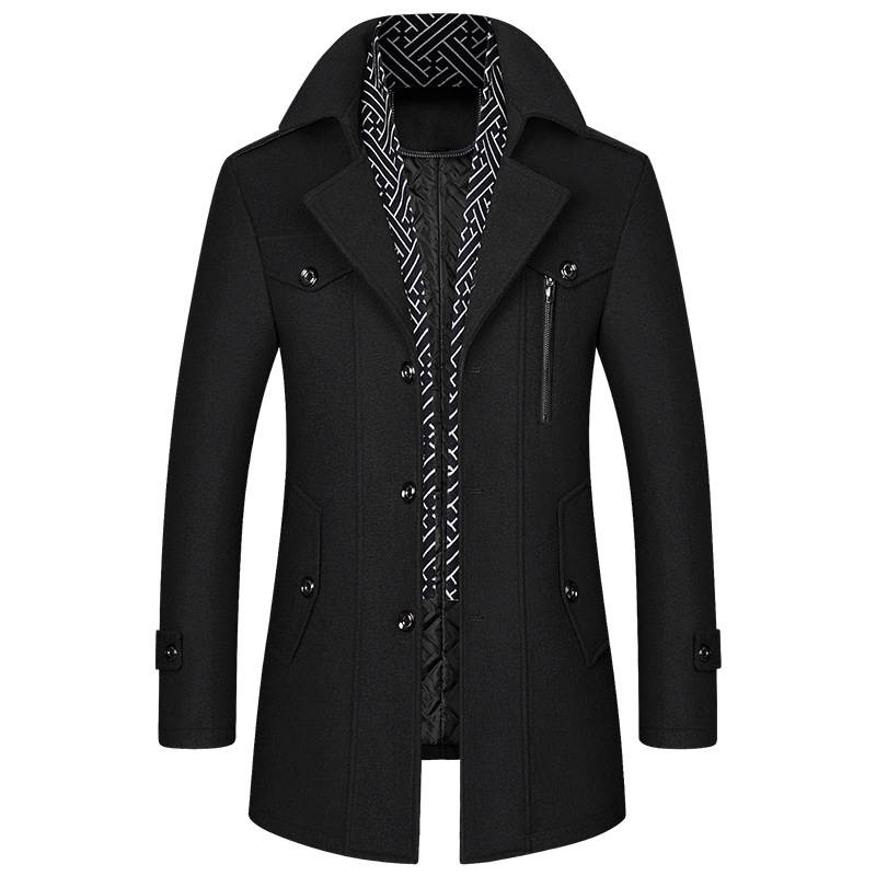 Abrigo de hombre casual para invierno, estilo clásico que ofrece calidez y elegancia.