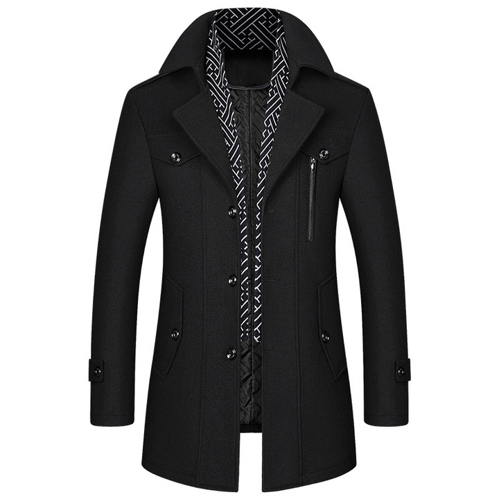 Abrigo de hombre casual para invierno, estilo clásico que ofrece calidez y elegancia.