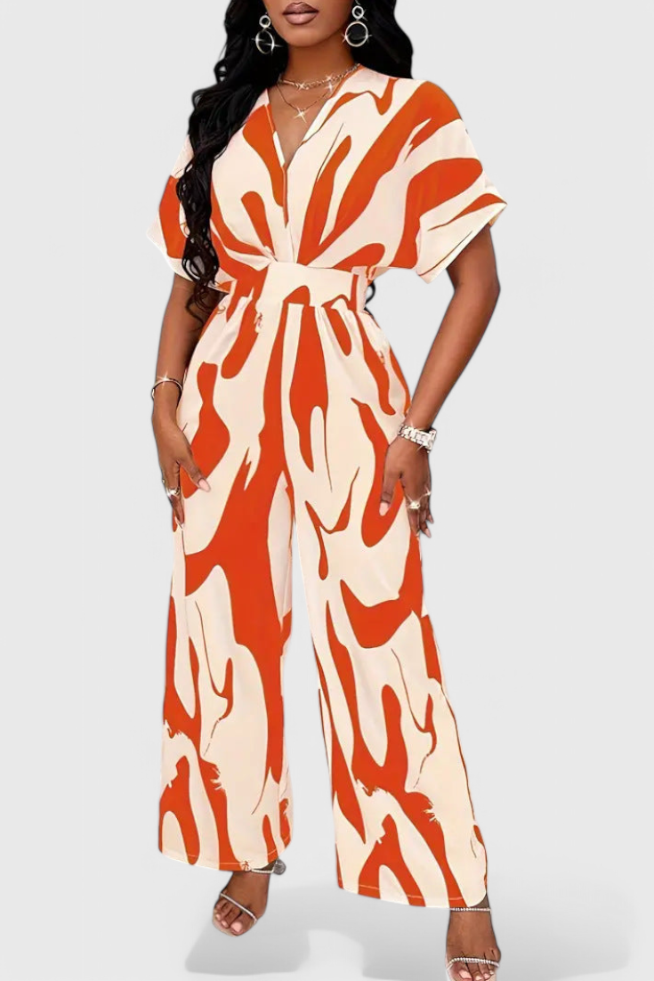 Mono mujer estampado abstracto Zahara, diseño elegante y cómodo. Jumpsuit de moda femenina para eventos.