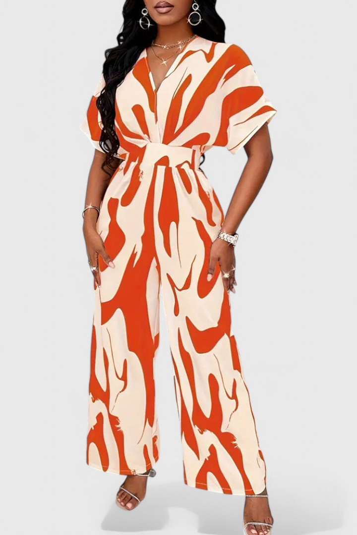 Mono mujer estampado abstracto Zahara, diseño elegante y cómodo. Jumpsuit de moda femenina para eventos.