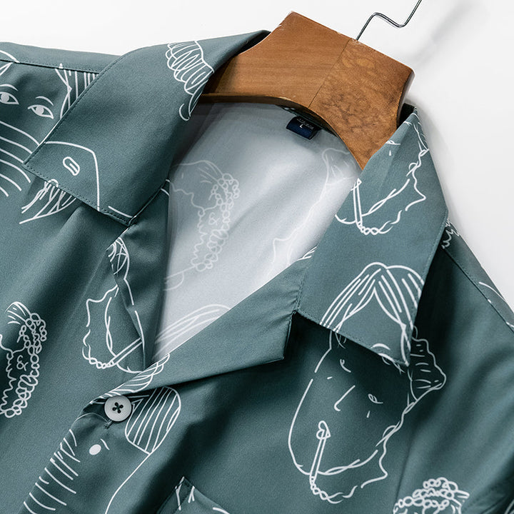 Camisa de manga corta para hombre, estilo cubano, tejido ligero y fresco, perfecta para el verano.