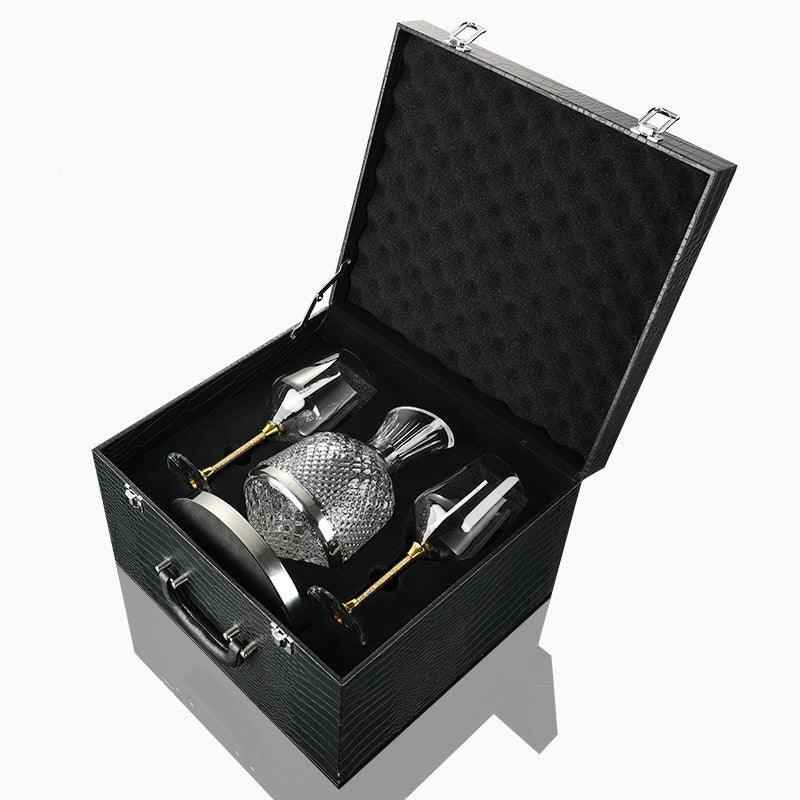 Decantador-aireador de vino giratorio 360°, cristal de lujo, accesorio esencial para servir.