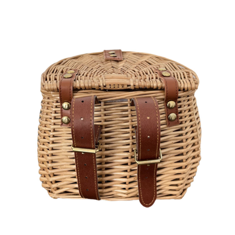 Accesorio de bicicleta para mujeres: bolsa tejida de manillar, elegante y versátil para el ciclismo.