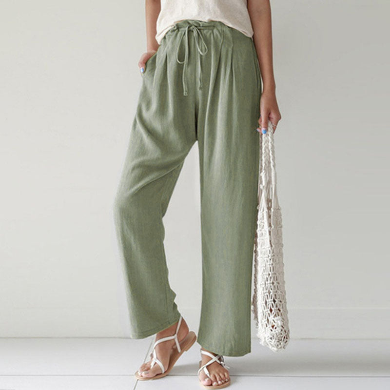 Pantalones casuales unisex, con cordón, para máximo relax. Perfectos como ropa holgada de verano diaria.