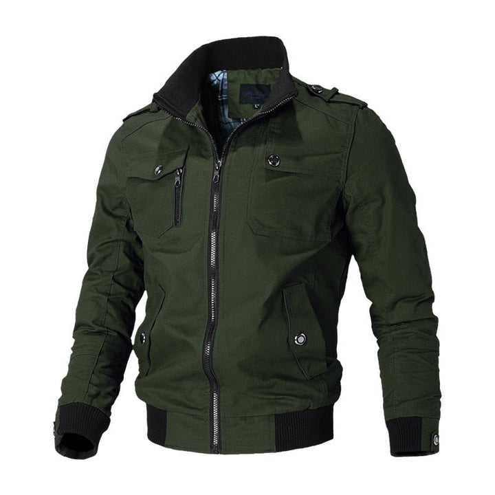 Chaqueta bomber para hombre, estilo táctico y casual, ropa exterior versátil para otoño/invierno.