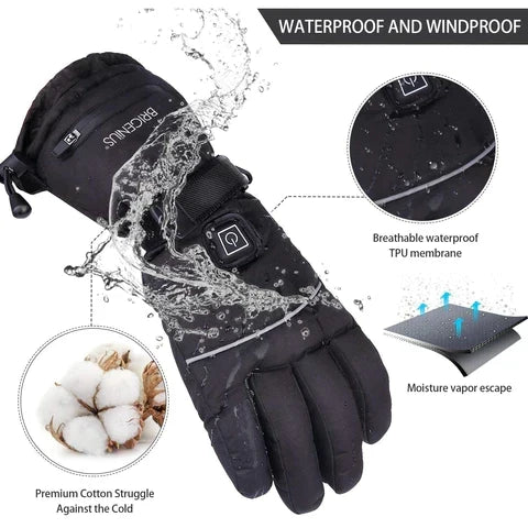 Par de guantes calefaccionados recargables para senderismo, caza, antártida. Máximo calor y confort en el frío.