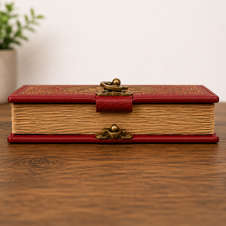 Regalo único: cuaderno vintage de león celestial. Tapa con diseño místico para escritura personal.