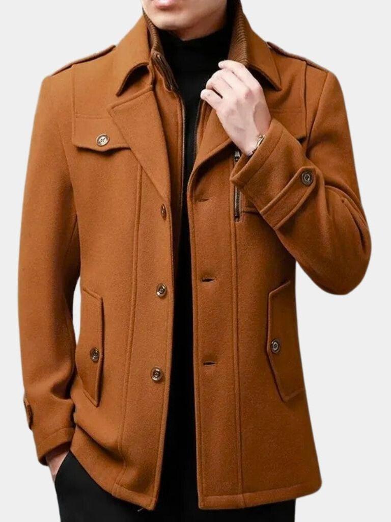 Abrigo de invierno para hombre, clásico y distinguido. Ideal para estilo formal y casual. Lana de calidad.