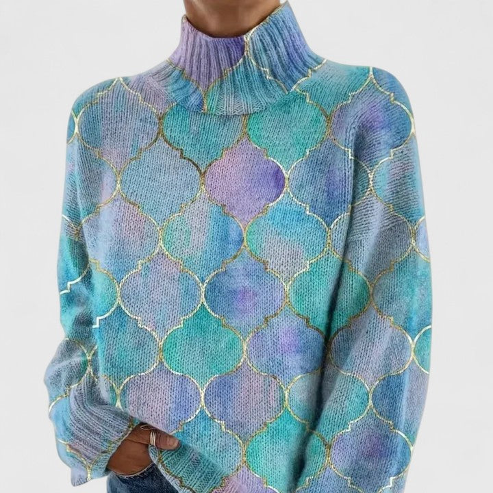 Jersey de punto grueso brillante para mujer, ideal para invierno. Suave, cómodo y con estilo.