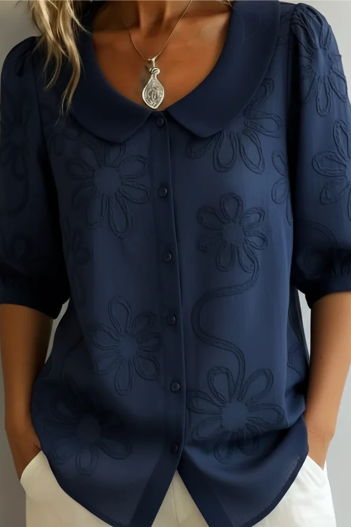 Blusa Fiora de mujer, diseño floral elegante y transpirable, moda primavera/verano, estilo chic y casual.