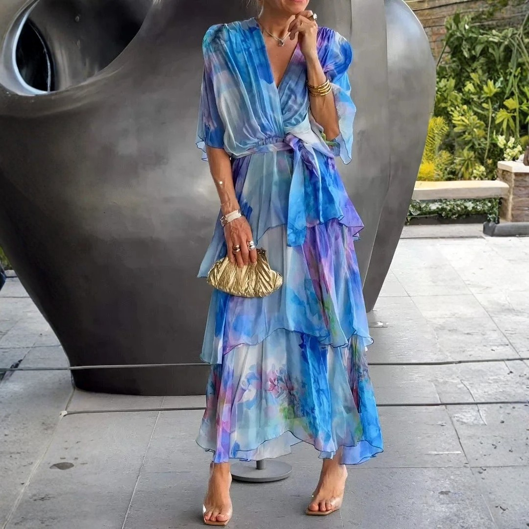 Túnica elegante de gasa fluida para mujer. Perfecta para primavera-verano, estilo chic y ligero.