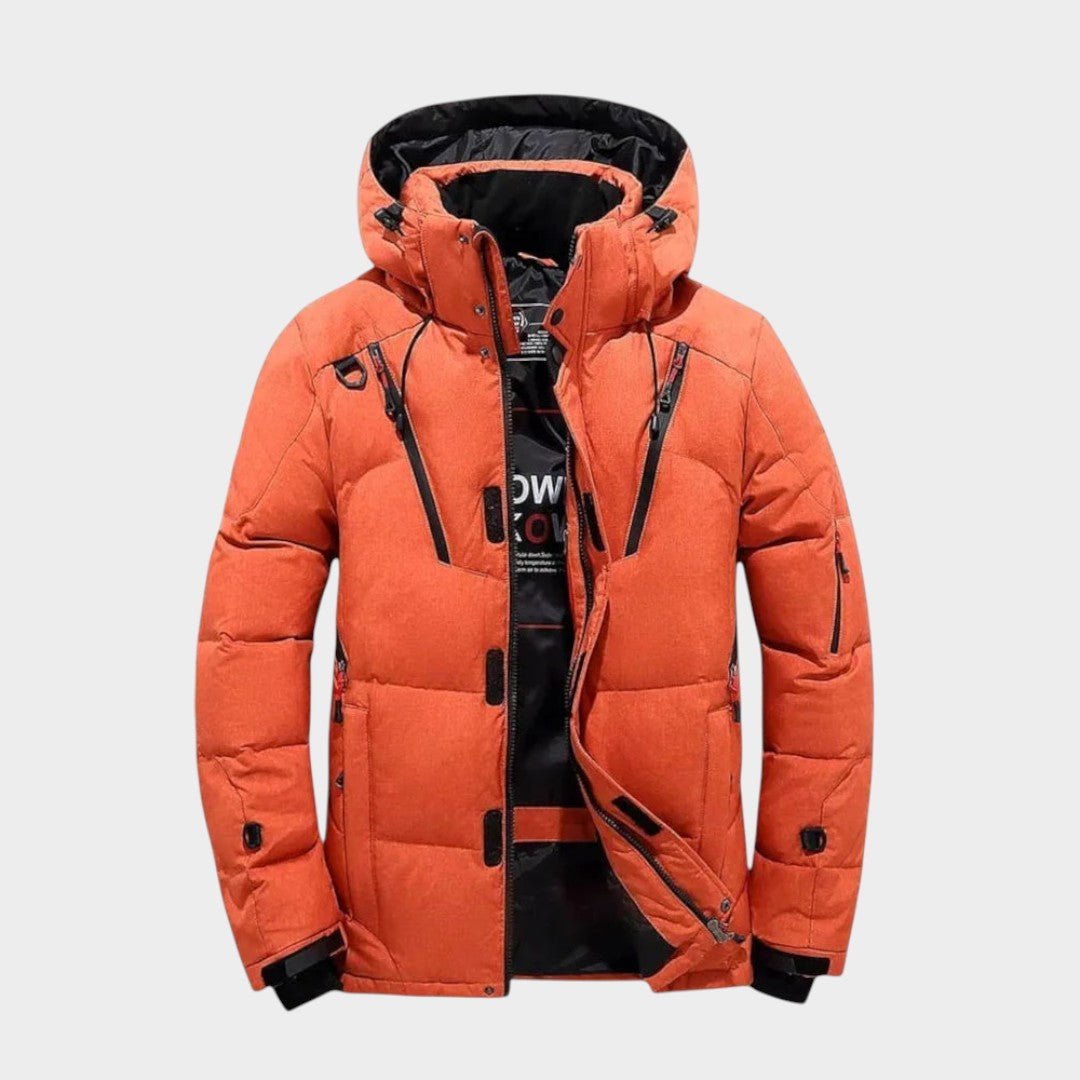 Chaqueta de invierno hombre impermeable y cálida, ideal para el frío exterior y actividades al aire libre.