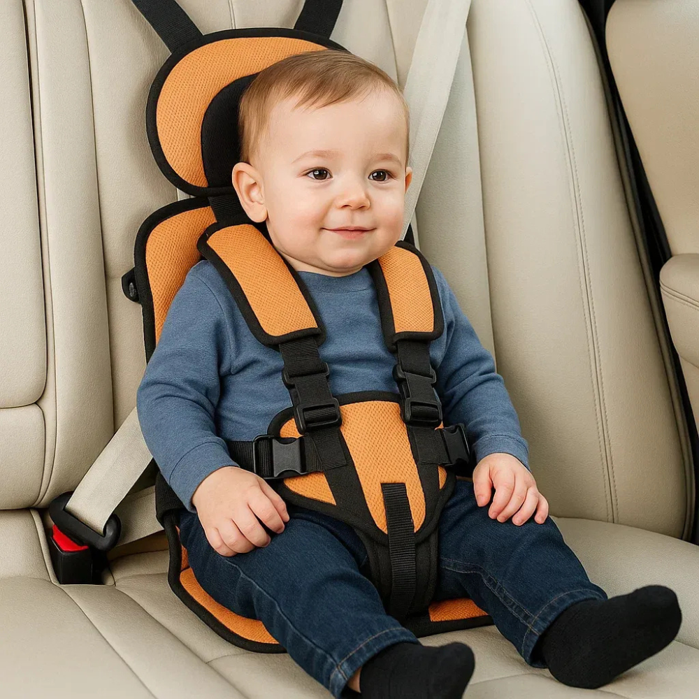 Silla infantil de seguridad con fácil instalación en el asiento del coche. Indispensable para viajes con niños.