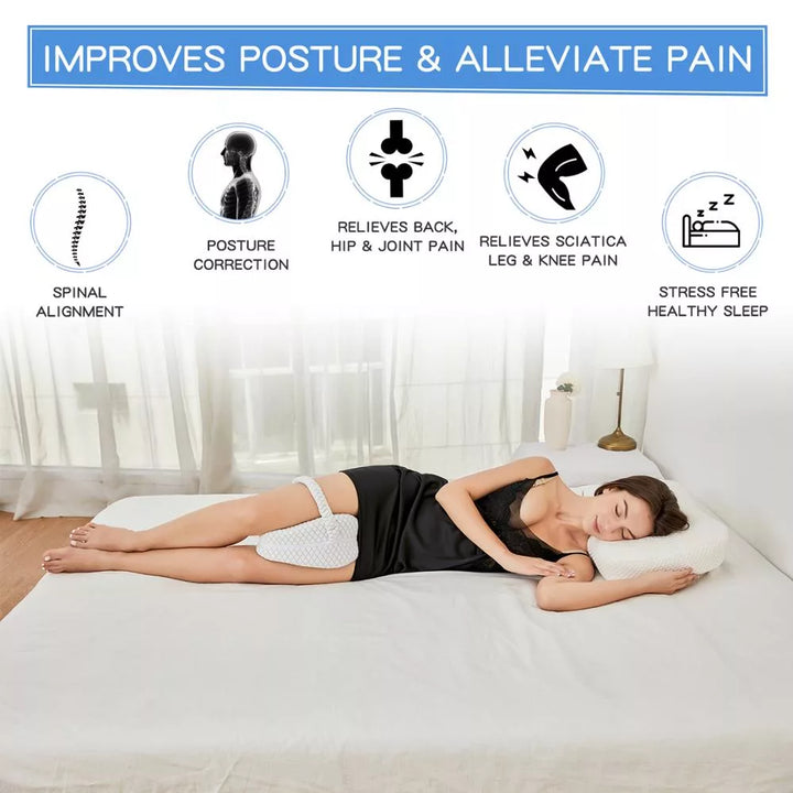 Almohada de rodilla para mujeres embarazadas con espuma viscoelástica, ofrece alivio del dolor de cadera y espalda.